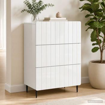 ARDEBO.de - Schubladenschrank Weiß 66 x 34,5 x 92 cm Holzwerkstoff