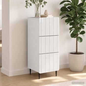 ARDEBO.de - Schubladenschrank Weiß 33 x 34,5 x 92 cm Holzwerkstoff