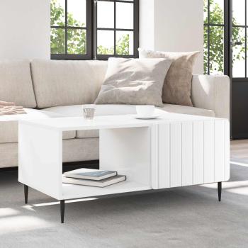 ARDEBO.de - Couchtisch Weiß 90 x 50 x 40 cm Holzwerkstoff