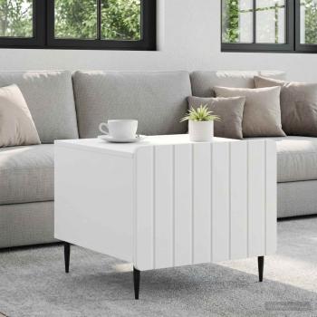 ARDEBO.de - Couchtisch mit Schubladen Weiß 49 x 50 x 42 cm Holzwerkstoff