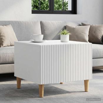 ARDEBO.de - Couchtisch mit Schubladen Weiß 49 x 50 x 40 cm Holzwerkstoff
