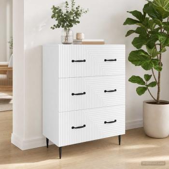 ARDEBO.de - Schubladenschrank Weiß 66 x 34,5 x 89,5 cm Holzwerkstoff