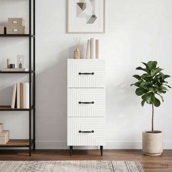 ARDEBO.de - Schubladenschrank Weiß 33 x 34,5 x 89,5 cm Holzwerkstoff