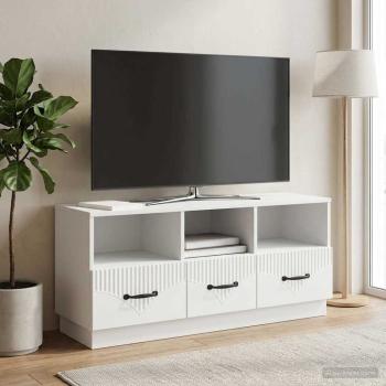 ARDEBO.de - TV-Schränk mit Schubladen Weiß 102 x 34,5 x 47 cm Holzwerkstoff