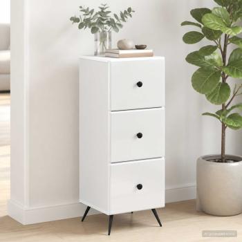 ARDEBO.de - Schubladenschrank Weiß 33 x 34,5 x 90 cm Holzwerkstoff
