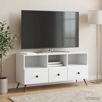 ARDEBO.de - TV-Schränk mit Schubladen Weiß 102 x 34,5 x 50 cm Holzwerkstoff