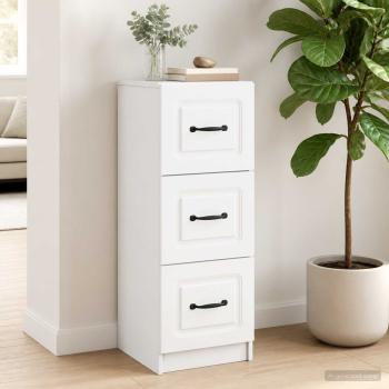 ARDEBO.de - Schubladenschrank Weiß 33 x 34,5 x 87 cm Holzwerkstoff