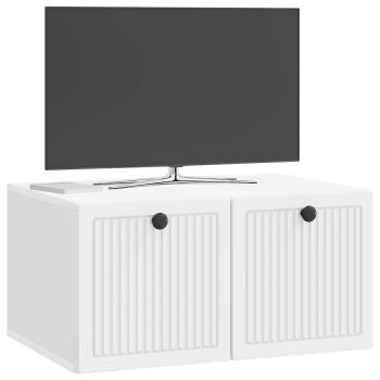 Wandmontierter TV-Schrank Weiß 59,5 x 41 x 30 cm Holzwerkstoff