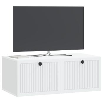 Wandmontierter TV-Schrank Weiß 78,5 x 41 x 30 cm Holzwerkstoff