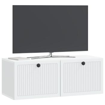 Wandmontierter TV-Schrank Weiß 78,5 x 31 x 30 cm Holzwerkstoff