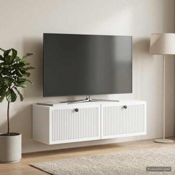 ARDEBO.de - Wandmontierter TV-Schrank Weiß 98 x 31 x 30 cm Holzwerkstoff