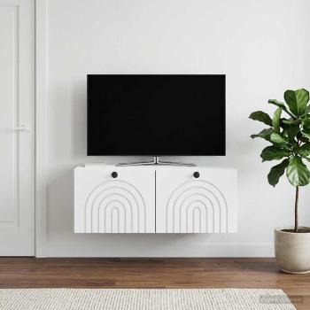 ARDEBO.de - Wandmontierter TV-Schrank Weiß 78,5 x 41 x 30 cm Holzwerkstoff