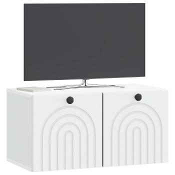 Wandmontierter TV-Schrank Weiß 59,5 x 31 x 30 cm Holzwerkstoff