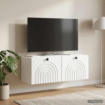 ARDEBO.de - Wandmontierter TV-Schrank Weiß 78,5 x 31 x 30 cm Holzwerkstoff