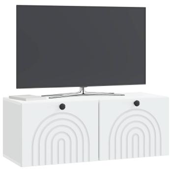 Wandmontierter TV-Schrank Weiß 78,5 x 31 x 30 cm Holzwerkstoff