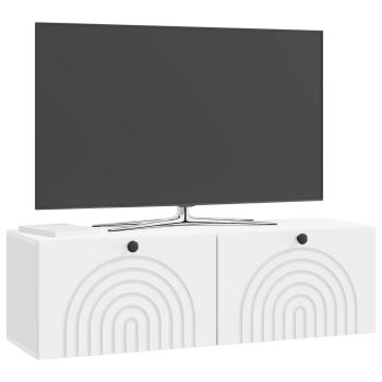 Wandmontierter TV-Schrank Weiß 98 x 31 x 30 cm Holzwerkstoff