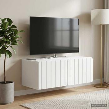 ARDEBO.de - Wandmontierter TV-Schrank 78,5 x 41 x 30 cm Weiß Holzwerkstoff