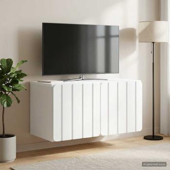 Wandmontierter TV-Schrank 59,5 x 31 x 30 cm Weiß Holzwerkstoff