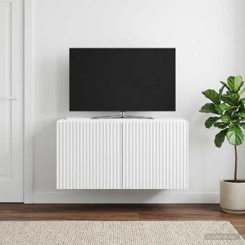 ARDEBO.de - Wandmontierter TV-Schrank Weiß 59,5 x 41 x 30 cm Holzwerkstoff