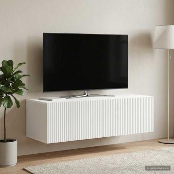 ARDEBO.de - Wandmontierter TV-Schrank Weiß 98 x 41 x 30 cm Holzwerkstoff