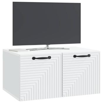Wandmontierter TV-Schrank Weiß 59,5 x 41 x 30 cm Holzwerkstoff