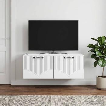 ARDEBO.de - Wandmontierter TV-Schrank Weiß 78,5 x 41 x 30 cm Holzwerkstoff