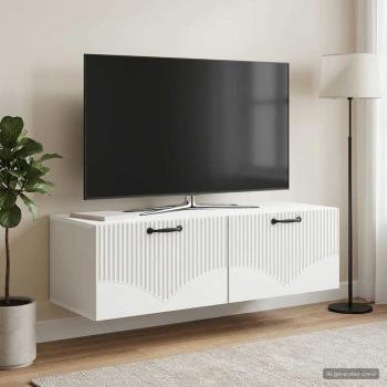 ARDEBO.de - Wandmontierter TV-Schrank Weiß 98 x 41 x 30 cm Holzwerkstoff