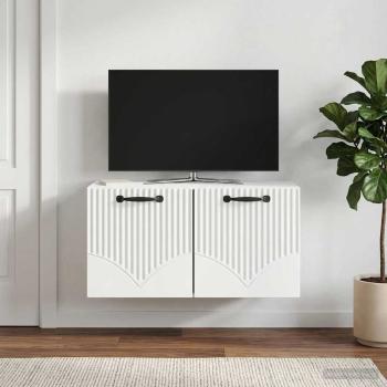 ARDEBO.de - Wandmontierter TV-Schrank Weiß 59,5 x 31 x 30 cm Holzwerkstoff