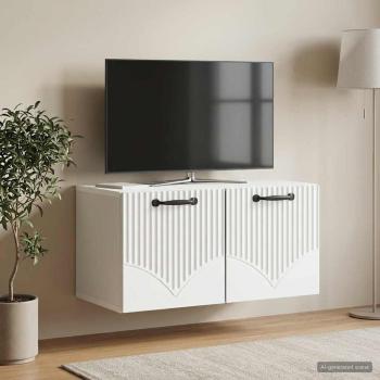 Wandmontierter TV-Schrank Weiß 59,5 x 31 x 30 cm Holzwerkstoff