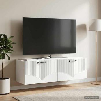 Wandmontierter TV-Schrank Weiß 98 x 31 x 30 cm Holzwerkstoff