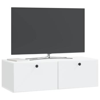 Wandmontierter TV-Schrank 98 x 41 x 30 cm Weiß Holzwerkstoff