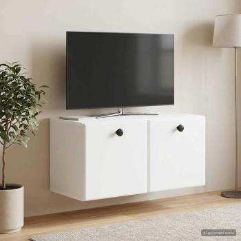 ARDEBO.de - Wandmontierter TV-Schrank 59,5 x 31 x 30 cm Weiß Holzwerkstoff