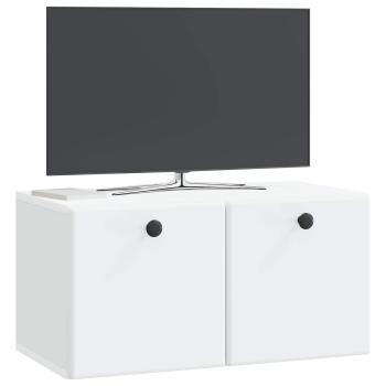 Wandmontierter TV-Schrank 59,5 x 31 x 30 cm Weiß Holzwerkstoff