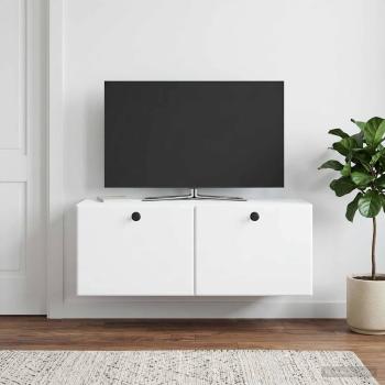 ARDEBO.de - Wandmontierter TV-Schrank 78,5 x 31 x 30 cm Weiß Holzwerkstoff