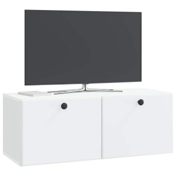 Wandmontierter TV-Schrank 78,5 x 31 x 30 cm Weiß Holzwerkstoff