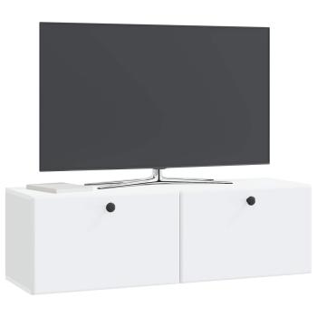 Wandmontierter TV-Schrank 98 x 31 x 30 cm Weiß Holzwerkstoff