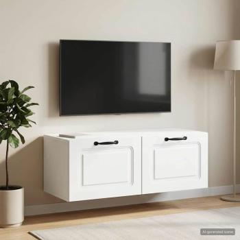 Wandmontierter TV-Schrank Weiß 78,5 x 41 x 30 cm Holzwerkstoff