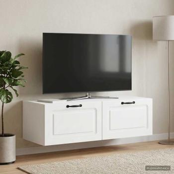 ARDEBO.de - Wandmontierter TV-Schrank Weiß 98 x 41 x 30 cm Holzwerkstoff