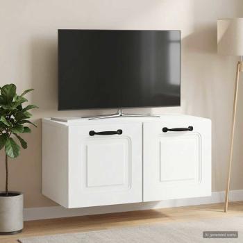 ARDEBO.de - Wandmontierter TV-Schrank Weiß 59,5 x 31 x 30 cm Holzwerkstoff