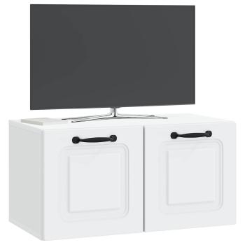 Wandmontierter TV-Schrank Weiß 59,5 x 31 x 30 cm Holzwerkstoff
