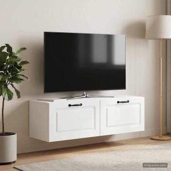 ARDEBO.de - Wandmontierter TV-Schrank Weiß 98 x 31 x 30 cm Holzwerkstoff