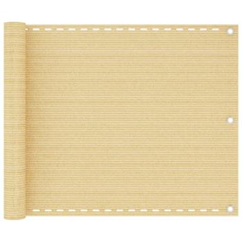 ARDEBO.de - Balkon-Sichtschutz Beige 75x500 cm HDPE