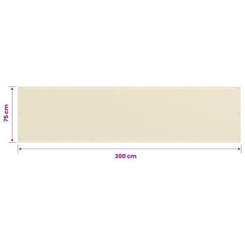 Balkon Sichtschutz Creme 75x300 cm HDPE