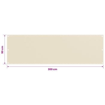 Balkon Sichtschutz Creme 90x300 cm HDPE