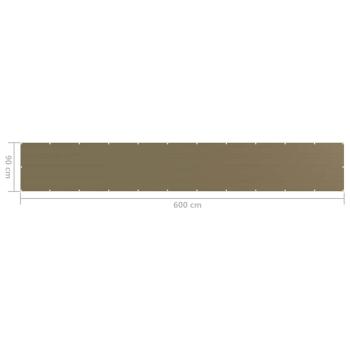Balkon-Sichtschutz Taupe 90x600 cm HDPE