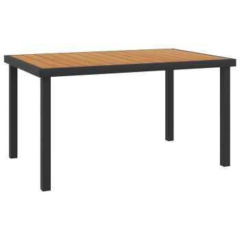 ARDEBO.de - Gartentisch Braun 140x90x74 cm Aluminium und WPC