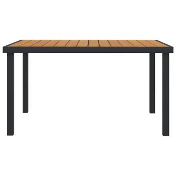 Gartentisch Braun 140x90x74 cm Aluminium und WPC