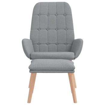 Relaxsessel mit Hocker Hellgrau Stoff