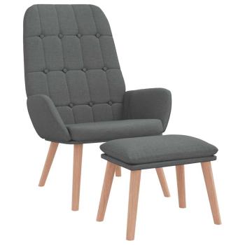 Relaxsessel mit Hocker Dunkelgrau Stoff