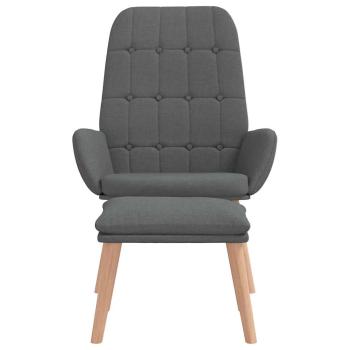 Relaxsessel mit Hocker Dunkelgrau Stoff